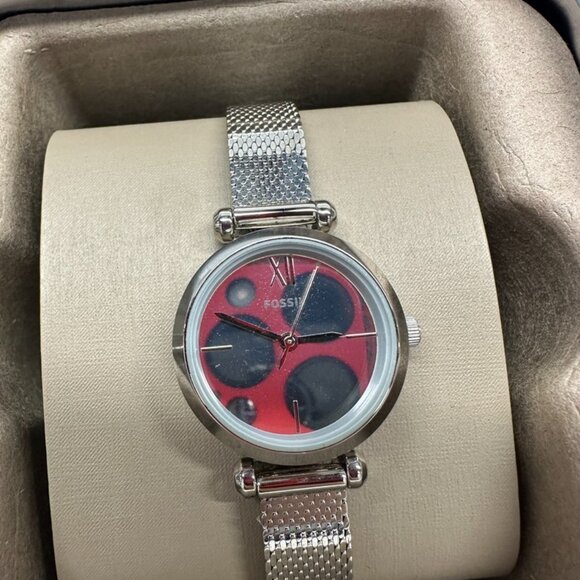 NWT Fossil BQ3535 Tillie Mini Three Hand Silver Tone Stainless Steel Women Watch